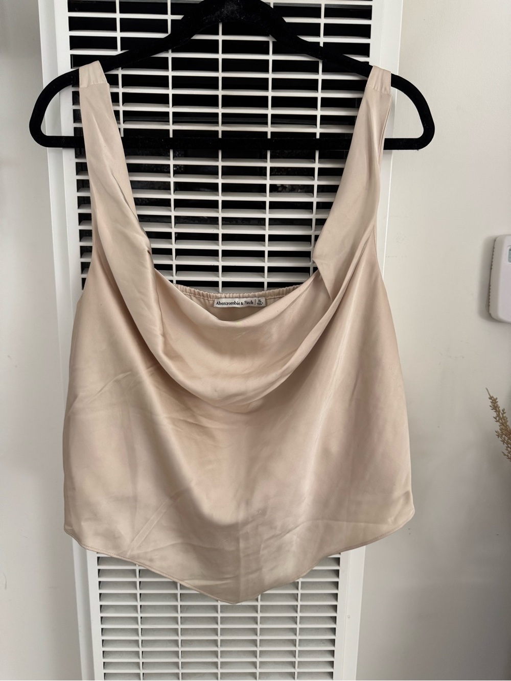 Abercrombie & Fitch Soft Cream Satin Cowl Camisole